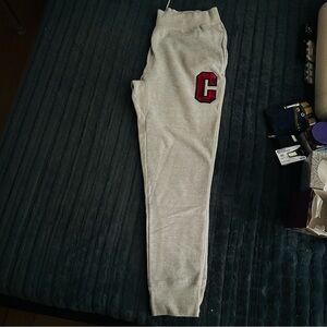 Champion Kids Light Gray Joggers with Red Logo